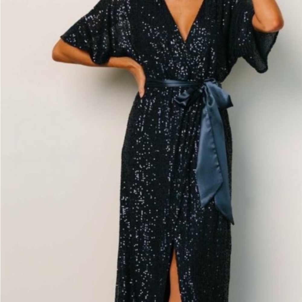 Baltic Born Sequin Dress with Satin Belt